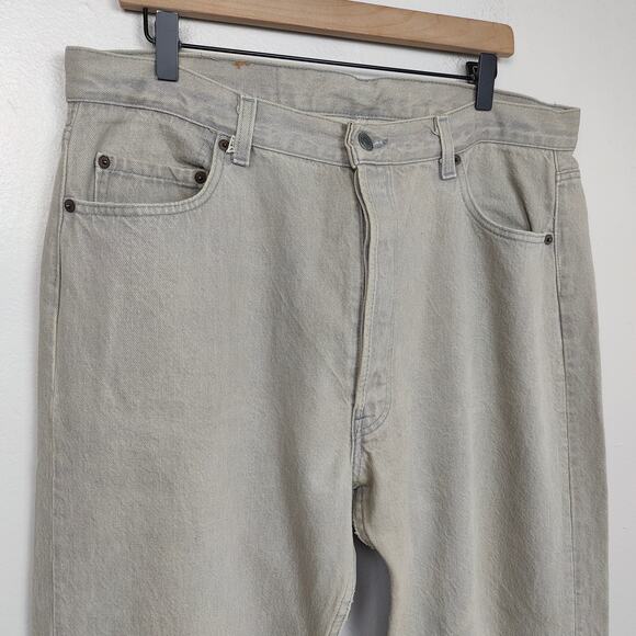 Vintage 80s Levi's 501 Jeans Mens‎ 38x34 Button Fly Gray Wash Straight Leg Denim - Picture 2 of 8